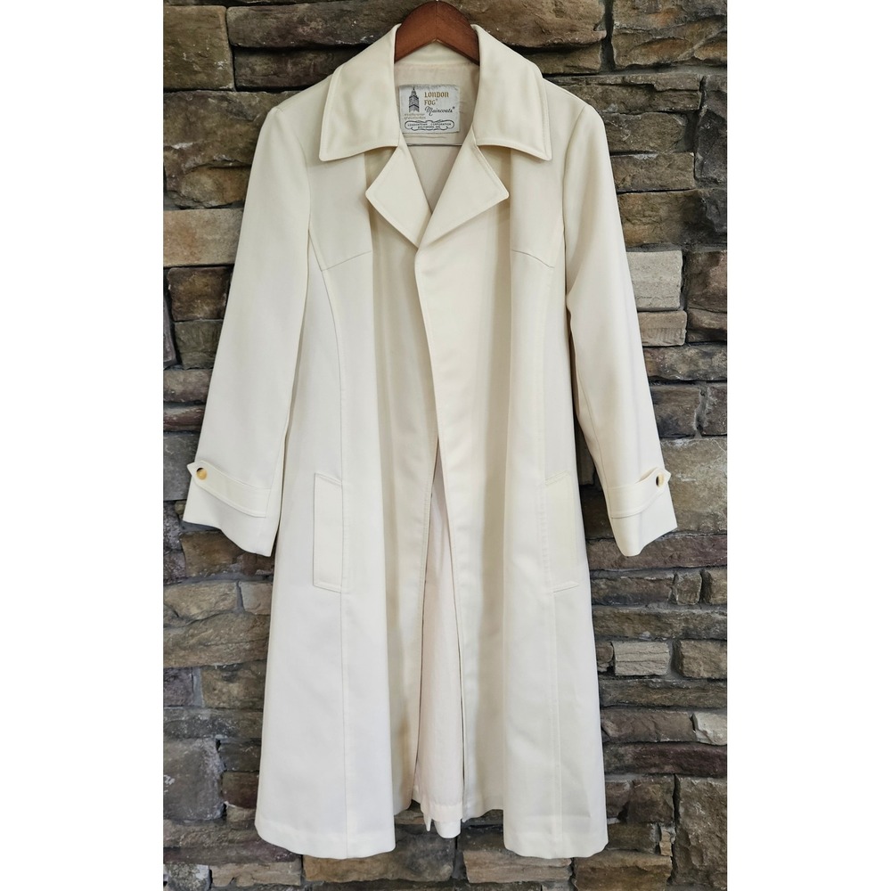 VTG Old Money 70's London Fog Cream Trench Duster Coat 10R  Jacket